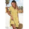 image:imageWIHOLL Summer Dresses for Women Casual V Neck Wedding Guest Dress Hawaiian Midi Dress Fashion Beach Vacation Clothes2yellow Floral