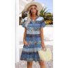 image:imageWIHOLL Summer Dresses for Women Casual V Neck Wedding Guest Dress Hawaiian Midi Dress Fashion Beach Vacation Clothes3blue Stripes