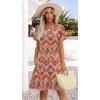 image:imageWIHOLL Summer Dresses for Women Casual V Neck Wedding Guest Dress Hawaiian Midi Dress Fashion Beach Vacation Clothes3boho Print