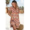 image:imageWIHOLL Summer Dresses for Women Casual V Neck Wedding Guest Dress Hawaiian Midi Dress Fashion Beach Vacation Clothes3boho Print