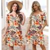 image:imageWIHOLL Summer Dresses for Women Casual V Neck Wedding Guest Dress Hawaiian Midi Dress Fashion Beach Vacation Clothes3colorful Flowers