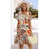 image:imageWIHOLL Summer Dresses for Women Casual V Neck Wedding Guest Dress Hawaiian Midi Dress Fashion Beach Vacation Clothes3colorful Flowers