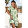 image:imageWIHOLL Summer Dresses for Women Casual V Neck Wedding Guest Dress Hawaiian Midi Dress Fashion Beach Vacation Clothes3green Flowers
