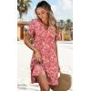 image:imageWIHOLL Summer Dresses for Women Casual V Neck Wedding Guest Dress Hawaiian Midi Dress Fashion Beach Vacation Clothes3pink Motif