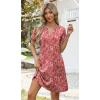 image:imageWIHOLL Summer Dresses for Women Casual V Neck Wedding Guest Dress Hawaiian Midi Dress Fashion Beach Vacation Clothes3pink Motif