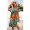 image:imageWIHOLL Summer Dresses for Women Casual V Neck Wedding Guest Dress Hawaiian Midi Dress Fashion Beach Vacation Clothes4coconut Flower