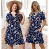 image:imageWIHOLL Summer Dresses for Women Casual V Neck Wedding Guest Dress Hawaiian Midi Dress Fashion Beach Vacation Clothes4night Bloom