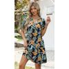 image:imageWIHOLL Summer Dresses for Women Casual V Neck Wedding Guest Dress Hawaiian Midi Dress Fashion Beach Vacation Clothes4tropical Bloom