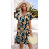 image:imageWIHOLL Summer Dresses for Women Casual V Neck Wedding Guest Dress Hawaiian Midi Dress Fashion Beach Vacation Clothes4tropical Bloom