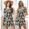image:imageWIHOLL Summer Dresses for Women Casual V Neck Wedding Guest Dress Hawaiian Midi Dress Fashion Beach Vacation Clothes4tropical Bloom