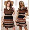 image:imageWIHOLL Summer Dresses for Women Casual V Neck Wedding Guest Dress Hawaiian Midi Dress Fashion Beach Vacation Clothes5boho Stripes
