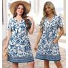 image:imageWIHOLL Summer Dresses for Women Casual V Neck Wedding Guest Dress Hawaiian Midi Dress Fashion Beach Vacation Clothes5mandala Boho Print
