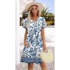 image:imageWIHOLL Summer Dresses for Women Casual V Neck Wedding Guest Dress Hawaiian Midi Dress Fashion Beach Vacation Clothes5mandala Boho Print