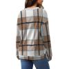 image:imageWIHOLL Sweatshirt for Women V Neck Sweaters Long Sleeve Shirts Fall Clothes Ribbed Collar 2025 Trendy FashionAll Plaid Brown Yellow White