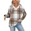 image:imageWIHOLL Sweatshirt for Women V Neck Sweaters Long Sleeve Shirts Fall Clothes Ribbed Collar 2025 Trendy FashionAll Plaid Brown Yellow White
