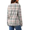 image:imageWIHOLL Sweatshirt for Women V Neck Sweaters Long Sleeve Shirts Fall Clothes Ribbed Collar 2025 Trendy FashionAll Plaid Grey Brown White