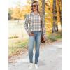 image:imageWIHOLL Sweatshirt for Women V Neck Sweaters Long Sleeve Shirts Fall Clothes Ribbed Collar 2025 Trendy FashionAll Plaid Grey Brown White