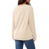 image:imageWIHOLL Sweatshirt for Women V Neck Sweaters Long Sleeve Shirts Fall Clothes Ribbed Collar 2025 Trendy FashionApricot