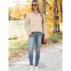 image:imageWIHOLL Sweatshirt for Women V Neck Sweaters Long Sleeve Shirts Fall Clothes Ribbed Collar 2025 Trendy FashionApricot