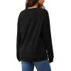 image:imageWIHOLL Sweatshirt for Women V Neck Sweaters Long Sleeve Shirts Fall Clothes Ribbed Collar 2025 Trendy FashionBlack