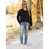 image:imageWIHOLL Sweatshirt for Women V Neck Sweaters Long Sleeve Shirts Fall Clothes Ribbed Collar 2025 Trendy FashionBlack