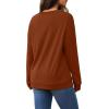 image:imageWIHOLL Sweatshirt for Women V Neck Sweaters Long Sleeve Shirts Fall Clothes Ribbed Collar 2025 Trendy FashionCaramel