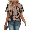 image:imageWIHOLL Women T Shirts Pleated Short Sleeve Tops Business Casual Dressy BlousesPrint 11