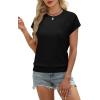 image:imageWIHOLL Womens Summer Tops Short Sleeve Sweater Work Office Business Casual Outfits Fashion Clothing01  Black