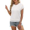 image:imageWIHOLL Womens Summer Tops Short Sleeve Sweater Work Office Business Casual Outfits Fashion Clothing02  White
