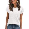 image:imageWIHOLL Womens Summer Tops Short Sleeve Sweater Work Office Business Casual Outfits Fashion Clothing02  White