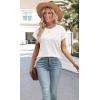 image:imageWIHOLL Womens Summer Tops Short Sleeve Sweater Work Office Business Casual Outfits Fashion Clothing02  White