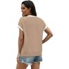 image:imageWIHOLL Womens Summer Tops Short Sleeve Sweater Work Office Business Casual Outfits Fashion Clothing03  Light Coffee