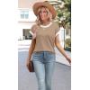 image:imageWIHOLL Womens Summer Tops Short Sleeve Sweater Work Office Business Casual Outfits Fashion Clothing03  Light Coffee