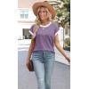 image:imageWIHOLL Womens Summer Tops Short Sleeve Sweater Work Office Business Casual Outfits Fashion Clothing04  Purple