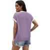 image:imageWIHOLL Womens Summer Tops Short Sleeve Sweater Work Office Business Casual Outfits Fashion Clothing04  Purple