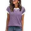 image:imageWIHOLL Womens Summer Tops Short Sleeve Sweater Work Office Business Casual Outfits Fashion Clothing04  Purple