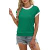 image:imageWIHOLL Womens Summer Tops Short Sleeve Sweater Work Office Business Casual Outfits Fashion Clothing05  Green