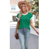 image:imageWIHOLL Womens Summer Tops Short Sleeve Sweater Work Office Business Casual Outfits Fashion Clothing05  Green