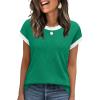 image:imageWIHOLL Womens Summer Tops Short Sleeve Sweater Work Office Business Casual Outfits Fashion Clothing05  Green
