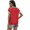 image:imageWIHOLL Womens Summer Tops Short Sleeve Sweater Work Office Business Casual Outfits Fashion Clothing06  Red