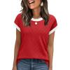 image:imageWIHOLL Womens Summer Tops Short Sleeve Sweater Work Office Business Casual Outfits Fashion Clothing06  Red