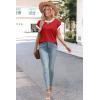 image:imageWIHOLL Womens Summer Tops Short Sleeve Sweater Work Office Business Casual Outfits Fashion Clothing06  Red
