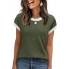 image:imageWIHOLL Womens Summer Tops Short Sleeve Sweater Work Office Business Casual Outfits Fashion Clothing08  Grey Green