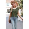 image:imageWIHOLL Womens Summer Tops Short Sleeve Sweater Work Office Business Casual Outfits Fashion Clothing08  Grey Green