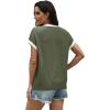 image:imageWIHOLL Womens Summer Tops Short Sleeve Sweater Work Office Business Casual Outfits Fashion Clothing08  Grey Green