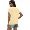 image:imageWIHOLL Womens Summer Tops Short Sleeve Sweater Work Office Business Casual Outfits Fashion Clothing09  Yellow