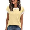 image:imageWIHOLL Womens Summer Tops Short Sleeve Sweater Work Office Business Casual Outfits Fashion Clothing09  Yellow