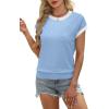 image:imageWIHOLL Womens Summer Tops Short Sleeve Sweater Work Office Business Casual Outfits Fashion Clothing10  Light Blue
