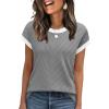 image:imageWIHOLL Womens Summer Tops Short Sleeve Sweater Work Office Business Casual Outfits Fashion Clothing11  Grey