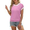 image:imageWIHOLL Womens Summer Tops Short Sleeve Sweater Work Office Business Casual Outfits Fashion Clothing12  Hot Pink